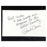Paul Comi Signed & Inscribed Note Card