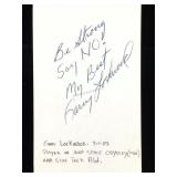 Gary Lockwood Signature Card W/COA