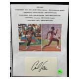 Carl Lewis cut autograph