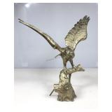 Brass Eagle Sculpture 19in H x 19.5in W