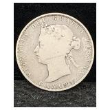 1870 Silver Canada 50 Cents Coin
