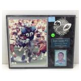 Barry sanders plaque with rec very faded