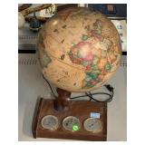 Lightning World globe with weather station base