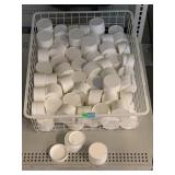 2oz White plastic cosmetic containers with Metal