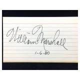 William Marshall Signature Card