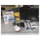 HP Monitor and Assorted Electronics.