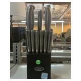 Oyster kitchen knife set with wood stand