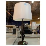 IKEA table lamp dark brown, off white shade