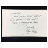 Steven Marlo Signed & Inscribed Notecard