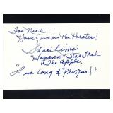 Shari Nims Signed & Inscribed Notecard W/COA