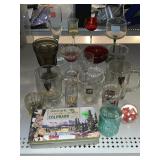 Advertising glass cups and color glasses and old