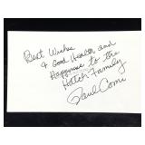 Paul Comi Signed & Inscribed Note Card