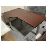 Metal frame desk w/power supply, approx