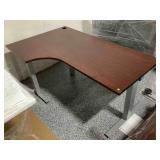 Metal frame desk w/power supply, approx