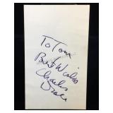 Charles Drake Signed Notecard W/Coa