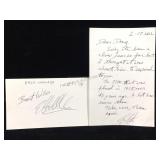 2 Erik Holland Handwritten & Signed Notecards