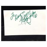 Nancy Kovack Signature Card W/COA
