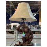 Vintage Resin Monkey Table Lamp.