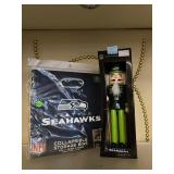 Seahawks nutcracker in box and collapsible