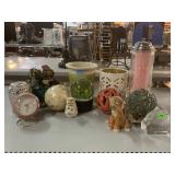 Figurines and home decor desk clock