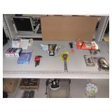 Hand tools orange safety vest light switches and