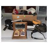Belts electric light and leather card wallets and