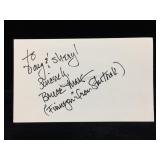 Bruce Mars Signed And Inscribed Signature Card