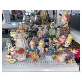Large clown porcelain collection vintage