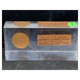 1981 Ronald Reagan Inauguration Token W/plexiglass