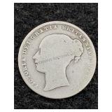 1837 .925 Silver Great Britain One Shilling Coin