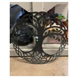 Black Metal Tree of Life Wall Decor. Approx 30 x