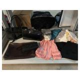 Purses and dresses faux leather and cloth purses