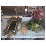 Home decor wall mirror wood carving Indonesian