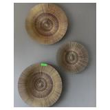 3-Metal gold-colored wall decor, approx 21.5in