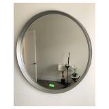 Large Round mirror w/composite frame, approx 41in