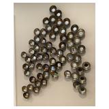 Decorative wall art w/metal dish and mirror