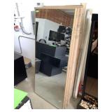 Large Framed mirror in box, approx 33x75in