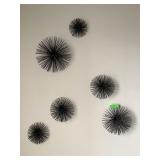 6 Metal Spiky wall decor, approx 10in diam.