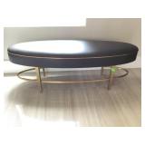 Black Ellipse Bench w/ Metallic Gold Base.