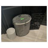 Metal basket w/organizer and waste bin, approx