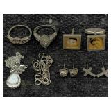 Sterling Silver Jewelry, Tw 22.8g, Incl. Earrings,