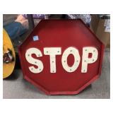 Stop Metal Lights up sign, approx 20x20in