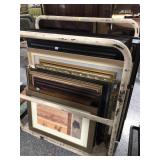 Cart of framed print and enhanced print in