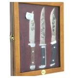 Shadowboxed Hunting Knife Set - 3pcs