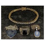 Sterling Silver Jewelry Tw 29.4g W/bracelet, Ring
