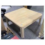 3.5ft Square Blonde Wood Coffee Table