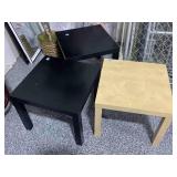 3 wood side tables, approx 21x21x17in