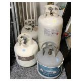 4 Propane tanks, 15lbs & 30lbs