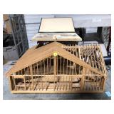 Wood house model w/photo album, 22x19x10in