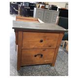 Vtg Country Side Table/Nightstand with 2 Drawers